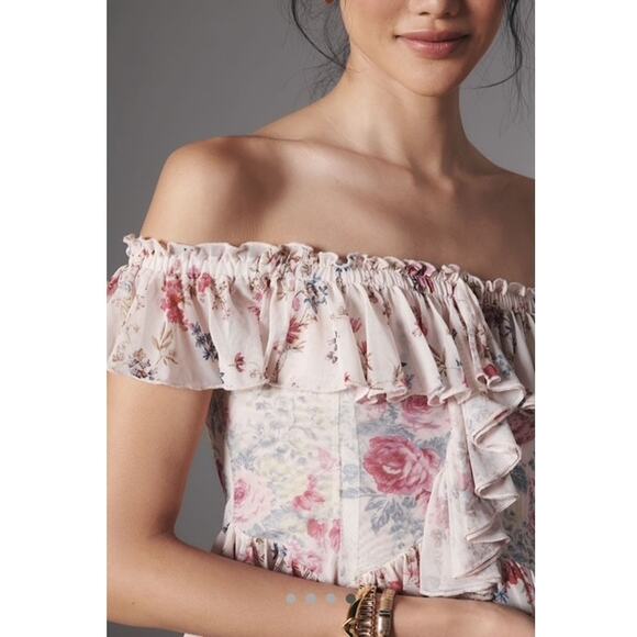 Anthropologie NWT Off The Shoulder Mesh Top Size: Medium - Picture 2 of 11